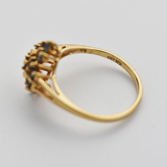 Sky blue gemstone ring size 10 US, spinel engagement ring 10K gold - Picture 6 of 9